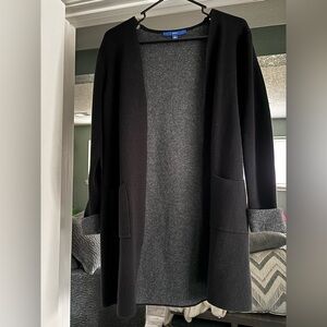 Black and Gray Open Front Cardigan women's S Apt 9
